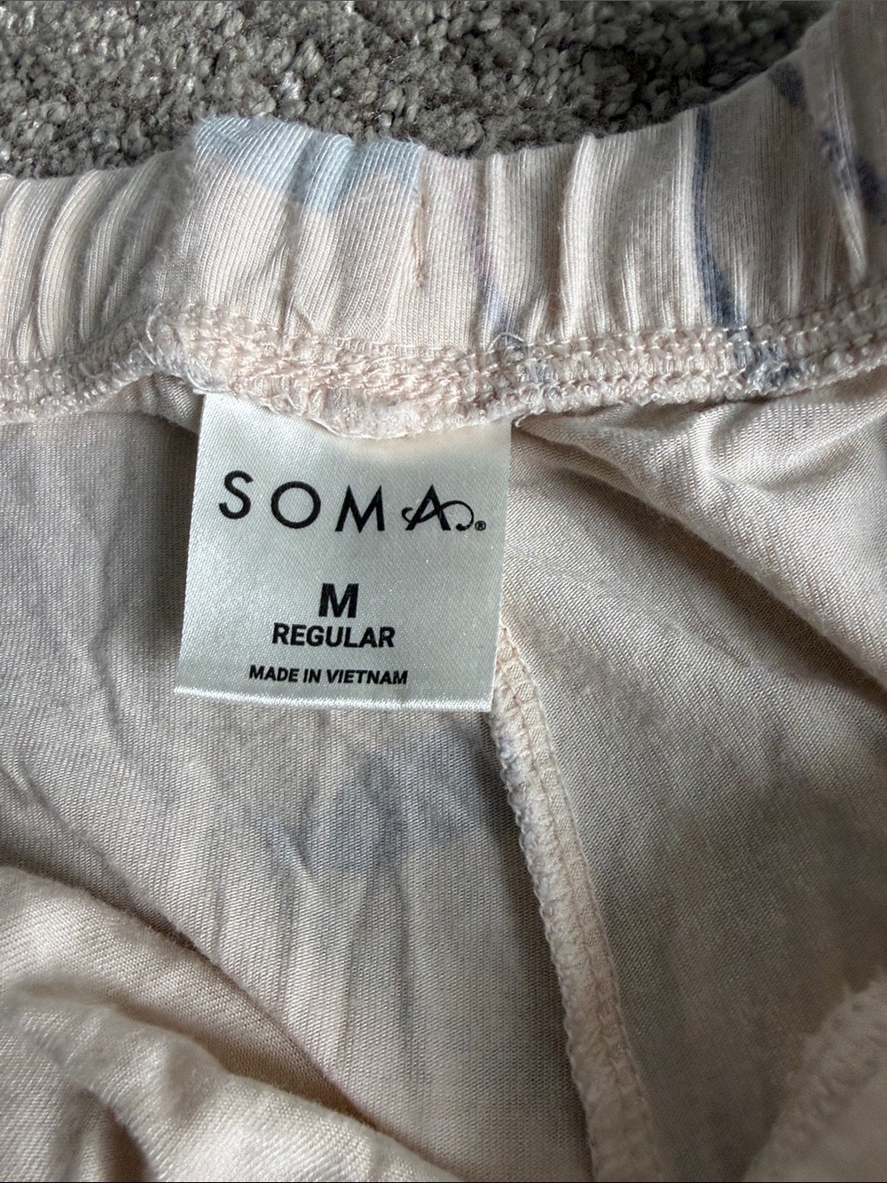 Soma Floral Print Lounge Pajama Pants in Cream, Pink & Blue - Picture 2 of 3